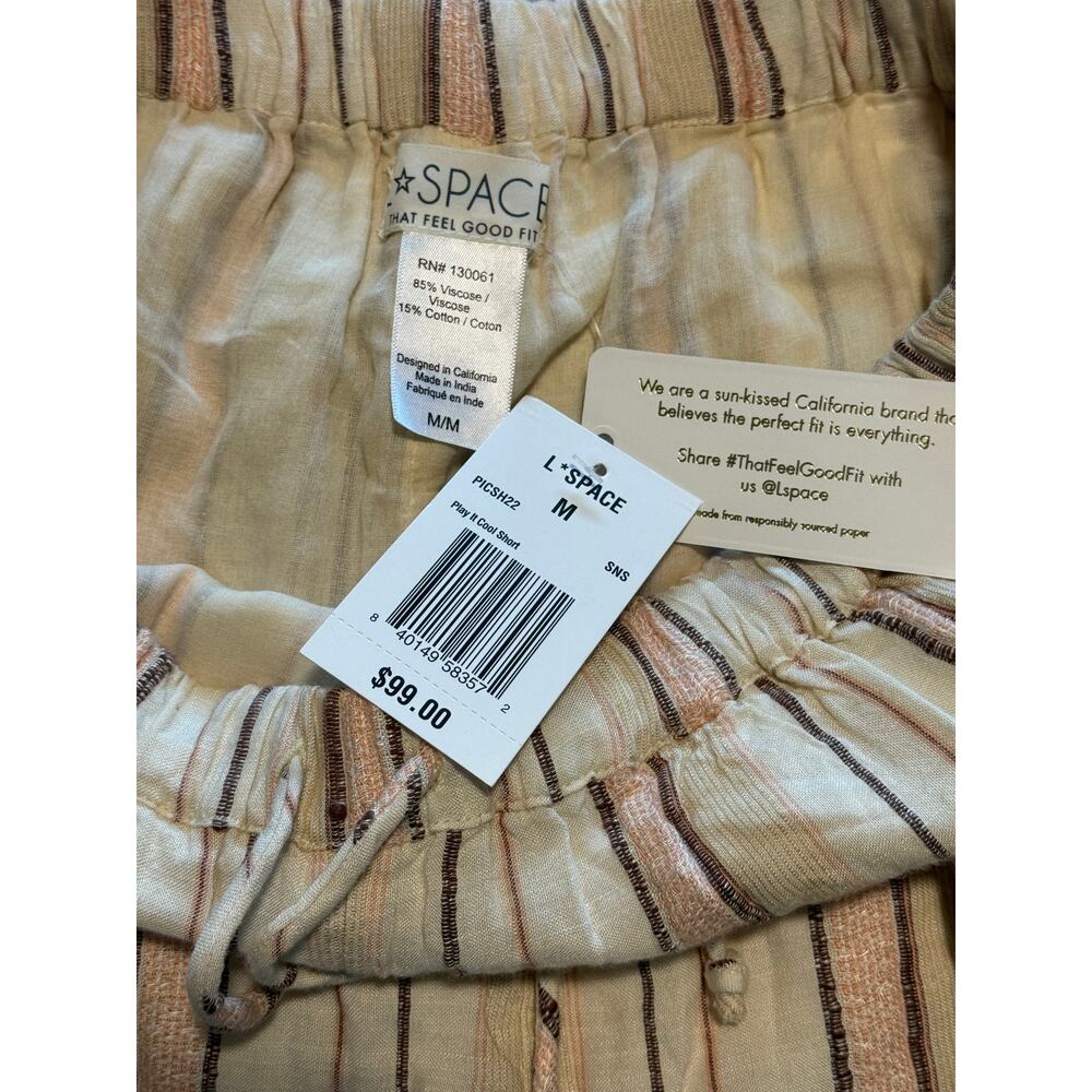 NWT Women's L*Space "Play It Cool" Striped Shorts, Size M - Picture 8 of 9